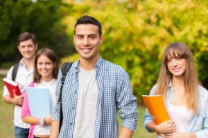 Portrait of smiling students