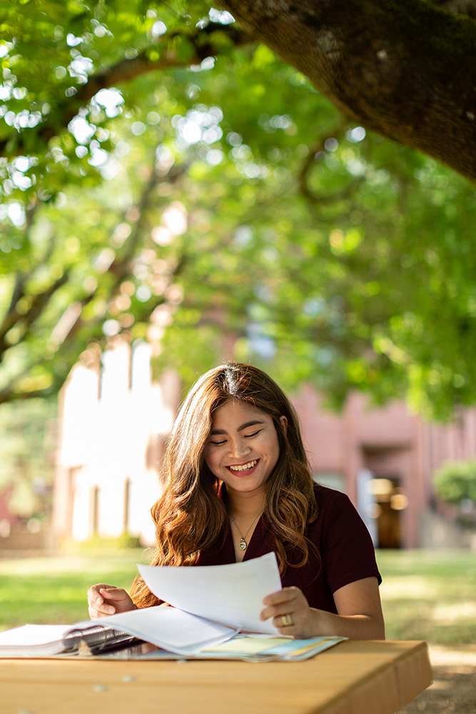 Student on campus