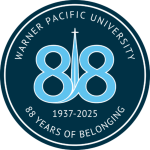 Badge celebrating 88 years of Warner Pacific